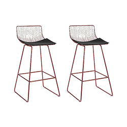 Beliani Tabouret de bar Set de 2 Métal Rose doré FREDONIA