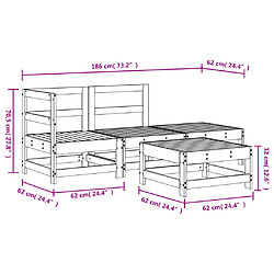 vidaXL Salon de jardin 4 pcs bois massif douglas pas cher