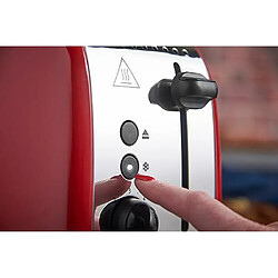 Avis Russell Hobbs Grille pain [Pour 2 tranches] Colours Plus Inox rouge (fentes extra larges, 6 niveaux de brunissage rapide, surélévation et contrôle, décongélation, réchauffage, 1600W) Toaster 26554-56