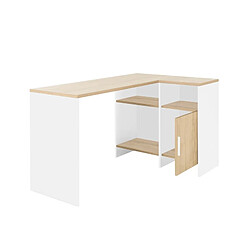 But Bureau d'angle droit KOOPER Imitation chêne et blanc pas cher