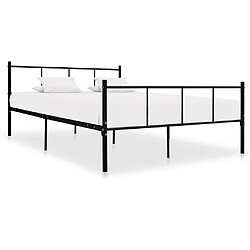 Maison Chic Lit adulte - Lit simple Cadre de lit,Structure du lit Contemporain Noir Métal 140 x 200 cm -MN92392