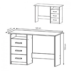 Mpc Bureau blanc béton 120 x 76,6 x 50 cm (LxHxP)