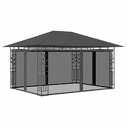 Avis Maison Chic Tonnelle | Pergola avec moustiquaire et lumières LED 4x3x2,73m Anthracite -GKD38066