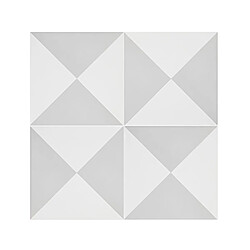 Pegane 4 Carreaux de ciment véritable 0,48m2 / Carreaux de ciment artisanaux pour sol et mur coloris gris/blanc - l.20 x L.20 cm 