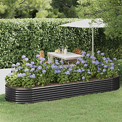 Maison Chic Jardinière,Lit surélevé de jardin - Bac à fleurs - pot de fleur Acier enduit de poudre Anthracite -GKD86631