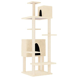 Arbre à chat avec griffoirs,niche pour chat en sisal Crème 154 cm -MN30922