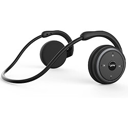 Petit casque Bluetooth enveloppant la tête – Casque sans fil de sport avec microphone intégré et son cristallin, pliable et transporté dans le sac à main, noir