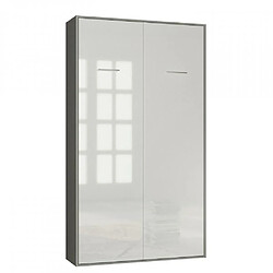 Inside 75 Armoire lit escamotable SMART-V2 gris graphite mat façade Gloss blanc brillant 120*200 cm