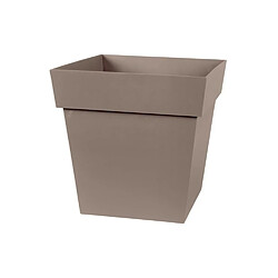 EDA Plastiques EDA Pot carré Toscane 32cm - Contenance 22l - Taupe