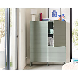 Acheter Bestmobilier Sofia - buffet haut - vert sauge mat - 140x110 cm