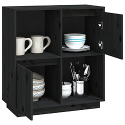 Avis vidaXL Buffet noir 74x35x80 cm bois massif de pin