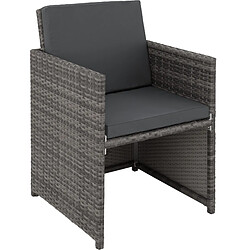 Tectake Salon de jardin MANHATTAN 8 places avec 2 sets de housses + housse de protection, variante 2 - gris pas cher