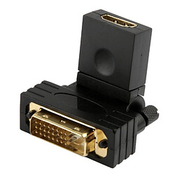 Wewoo Adaptateur or 360 degrés rotation plaqué DVI 24 + 1 broche mâle à 19 broches HDMI femelle 