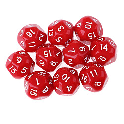 10pcs 16 faces d16 14mm acrylique opaque dés pour jeu de rôle rpg rouge pas cher