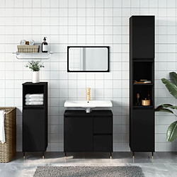 ComfortXL Ensemble De Meubles Salle De Bain 3 Pièces Noir Bois D'ingénierie 