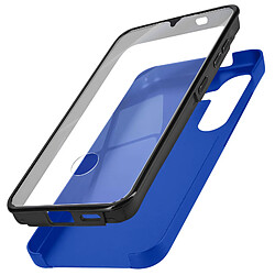 Avizar Coque Intégrale pour Samsung S24 Rigide et Avant Souple Tactile Bleu