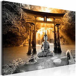 Paris Prix Tableau Imprimé Buddha Smile Wide Orange 60 x 90 cm 