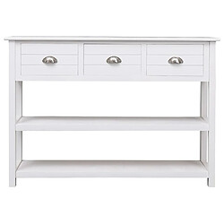 Maison Chic Buffet,Meuble de Rangement,commode pour salon,Cuisine Blanc 108x30x76 cm Bois de Paulownia massif -MN36192