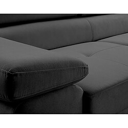 Bestmobilier Pablo - canapé d'angle droit - 6 places - convertible avec coffre et têtières réglables - en velours