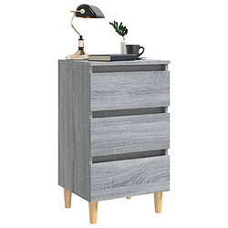 Acheter Maison Chic Table de chevet,Table de nuit,Table d'appoint pour salon avec pieds en bois Sonoma gris 40x35x69 cm -MN49062