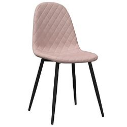 Avis Maison Chic Lot de 2 Chaises à manger | Chaise de salle à manger cuisine rose velours -GKD35549