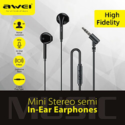 GUPBOO Awei PC-7 Casque stéréo filaire Micro basse 3,5 mm Compatible avec tous les types de téléphones 