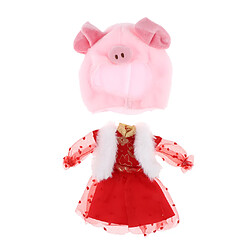 Robe de Soirée et Chapeau en Peluche pour Poupée 2pcs Robe de Soirée et Chapeau en Peluche pour Poupée Noël Rouge Accessoire pour Poupée Funny Jouet Cadeau pour Enfants Multicolore