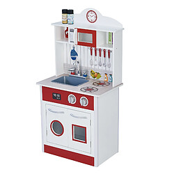 Cuisine enfant en bois Little Chef rouge blanche jeu Teamson Kids TD-12385R