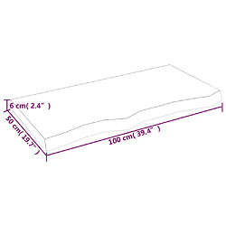 vidaXL Étagère murale 100x50x(2-6) cm bois de chêne massif non traité pas cher