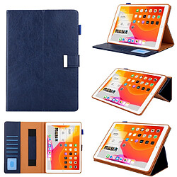 Wewoo Smart Cover Pour iPad mini 1/2/3/4/5 Etui à rabat horizontal en cuir de style professionnel avec support et fente cartecadre photoportefeuille et dragonne et fonction veille et réveil bleu