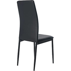 Acheter Decoshop26 Lot de 4 chaises de salle à manger design simple en synthétique noir cadre en métal noir CDS10400