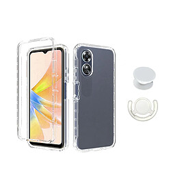 Kit Étui 3x1 360 Protection des Chocs + 1 SuppOrt GripHolder + 1 SuppOrt GripHolder Blanc Phonecare pour Oppo A58 5G - Transparent/Blanc 