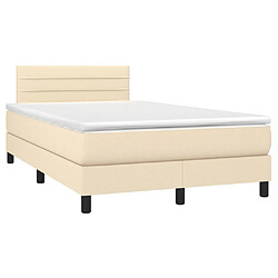 Avis Sommier à lattes LED,Cadre à lattes de lit avec matelas pour Adulte Crème 120x200 cm Tissu -MN46129