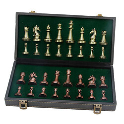 Kit D'échecs En Métal D'échiquier En Cuir Pliant de 30 Cm, Ensemble D'échecs élégant de Pièces D'échecs, Rangement Intégré pas cher