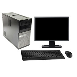 PC Tour Dell 7010 Ecran 27" Intel i3-3220 RAM 16Go Disque 250Go Windows 10 Wifi - Occasion