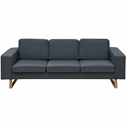 Maison Chic Canapé avec 3 places,Canapé Relax,Sofa de Salon,Banquette Tissu Gris foncé -GKD841163