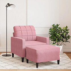 vidaXL Fauteuil avec repose-pied Rose 60 cm Velours