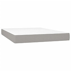 Acheter vidaXL Sommier à lattes de lit avec matelas Gris clair 140x200cm Tissu