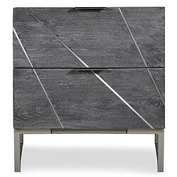 Paris Prix Table de Chevet 2 Tiroirs en Bois Paso 55cm Gris