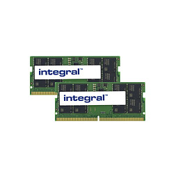 Integral 32GB (2x16GB) LAPTOP RAM MODULE SODIMM KIT DDR5 4800MHZ PC5-38400 UNBUFFERED NON-ECC 1.1V 2GX8 CL40 INTEGRAL 32GB (2x16GB) LAPTOP RAM MODULE SODIMM KIT DDR5 4800MHZ PC5-38400 UNBUFFERED NON-ECC 1.1V 2GX8 CL40