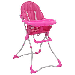 vidaXL Chaise haute pour bébé Rose et blanc 