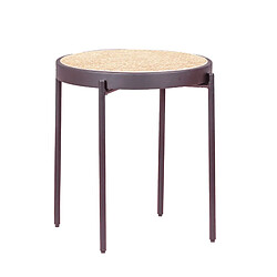 Nest Dream Table d'appoint rétro avec détails en rotin naturel (46cm) - North