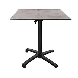 Restootab Table pliable pour terrasse en Compact HPL décor gris pierre 70x70