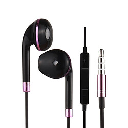 Wewoo Écouteurs Violet et noir pour iPhone, Galaxy, Huawei, Xiaomi, LG, HTC autres smartphone intra-auriculaires à fil 3,5 mm avec contrôle de ligne Mic, 