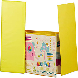 Avis Helloshop26 Tabouret coffre boîte jouet pouf rangement enfant jaune 13_0002763_2