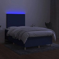 Acheter Maison Chic Lit adulte- Lit + matelas + LED,Sommier à lattes de lit matelas et LED bleu 120x190 cm tissu -GKD89691