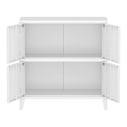 Acheter Helloshop26 Armoire de bureau casier de bureau meuble de rangement pour salon bureau chambre atelier métallique à 4 portes acier 82 x 80 x 40 cm blanc 03_0006326