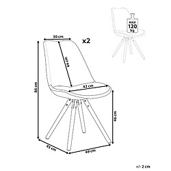 Avis Beliani Chaise de salle à manger Set de 2 Noir DAKOTA