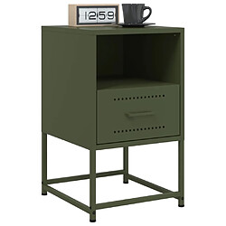 Avis vidaXL Table de chevet vert olive 36x39x60,5 cm acier