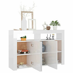 Acheter Maison Chic Buffet commode,console avec lumières LED pour rangement blanc brillant 115,5x30x75 cm -MN90439